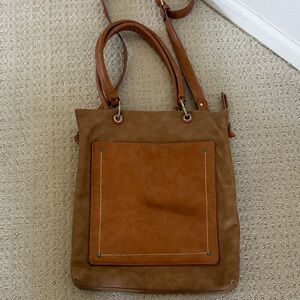 Shiraleah Tan Tote Bag with Front Pocket